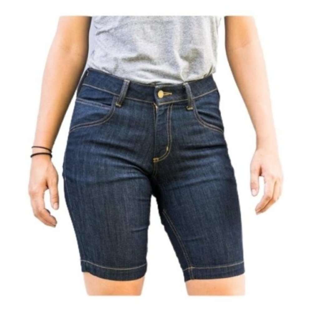 Ryb Ride Your Bike Women's Indigo Denim Jean Dark Wash Cycling Shorts US 26